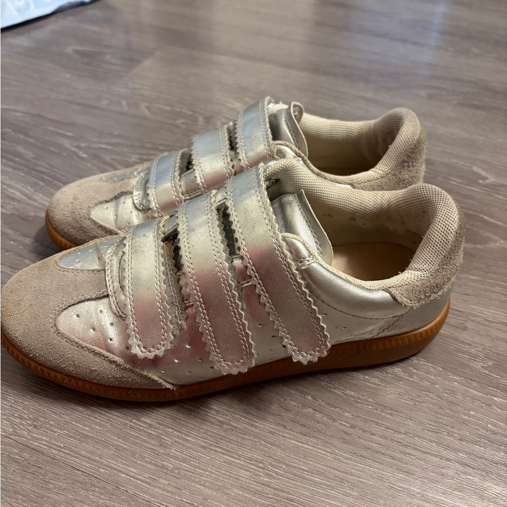 Steve Madden Silver Velcro Sneakers